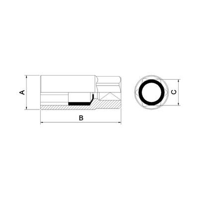 Soquete para vela 1/2" 14 mm / 9/16"