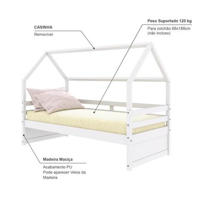 Cama Casinha Slim Rb Branco Housin