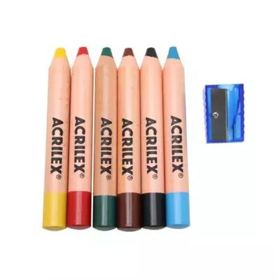Lápis De Cor 6 Cores Jumbo + 1 Apontador - Acrilex