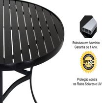 Mesa Com Tampo Ripado De 120 Cm Em Alumínio Trama Original Preto