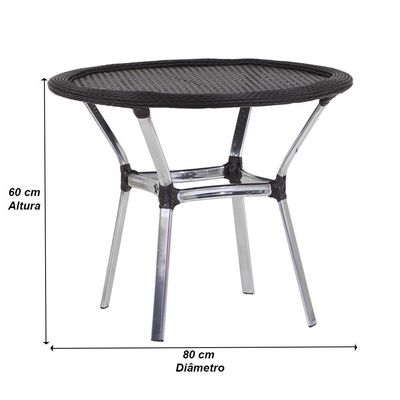 Mesa Emily Com Tampo Tramado Em Alumínio Trama Original Argila