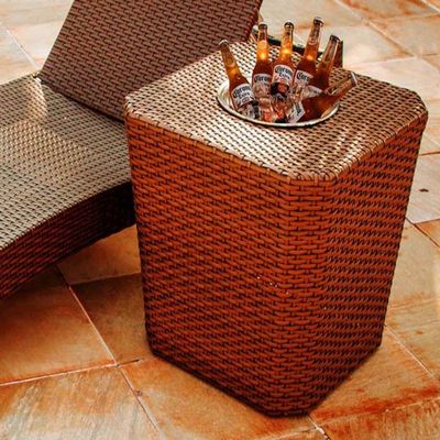 Mesa Grécia Em Alumínio Com Balde Trama Original Argila
