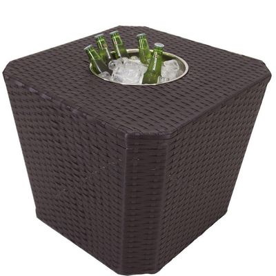 Mesa Grécia Em Alumínio Com Balde Trama Original Tabaco