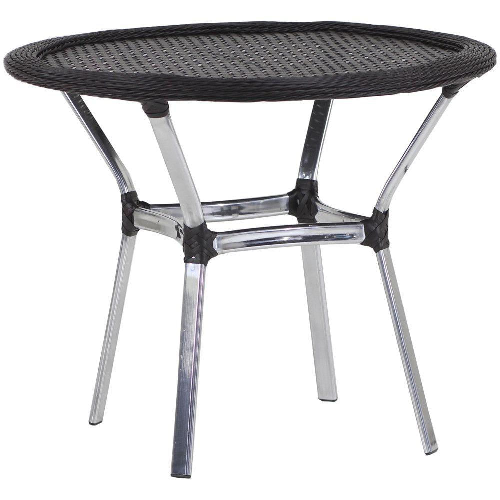Mesa Emily Com Tampo Tramado Em Alumínio Trama Original Tabaco