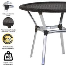 Mesa Emily Com Tampo Tramado Em Alumínio Trama Original Preto