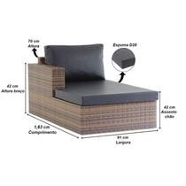 Chaise Recife Em Alumínio Para Piscina Jardim Trama Original Tabaco
