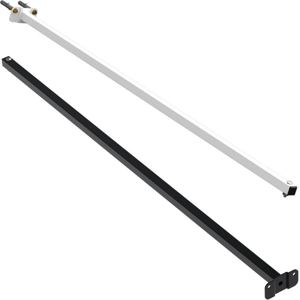03 Suportes Refletor Base Reta Braço 100 Cm 3 Cjts - Preto