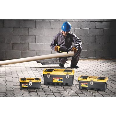 Caixa Plástica Para Ferramentas 13" Tramontina Com Bandeja Removível E Trava Metálica Tramontina