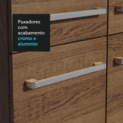 Armário De Cozinha Compacta 105cm Com Pia Rustic-cinza Emilly Madesa 04 Rustic-cinza