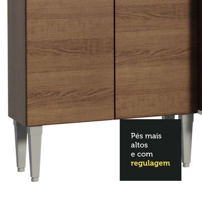 Armário De Cozinha Compacta 105cm Com Pia Rustic-cinza Emilly Madesa 04 Rustic-cinza