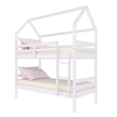 Beliche Casinha Solteiro Slim Rb Madeira Maciça Branco Housin