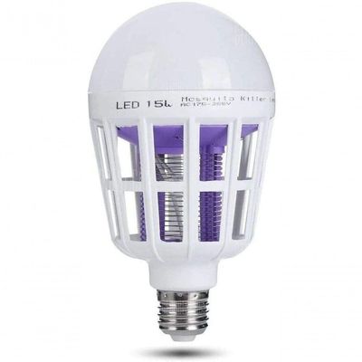 Lâmpada Led Com Mata Mosquito Insetos Elétrico 15W