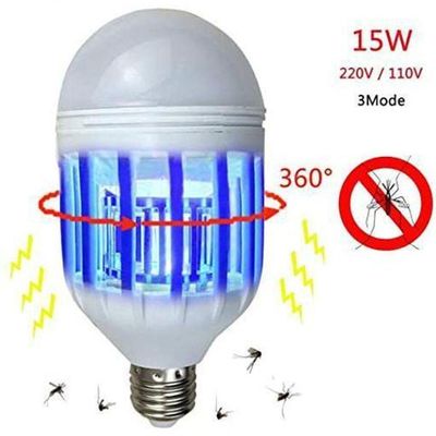 Lâmpada Led Com Mata Mosquito Insetos Elétrico 15W