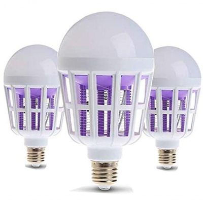 Lâmpada Led Com Mata Mosquito Insetos Elétrico 15W