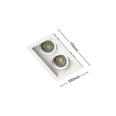 Spot Embutir Recuado Save Energy 2 Lâmpadas Bivolt Branco