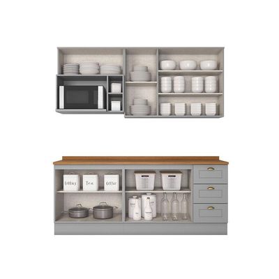 Cozinha Compacta 5 Peças Com Tampo Amy Casa 812 Cinza