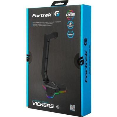 Suporte Para Headset Fortrek Vickers Rgb Preto