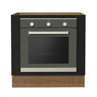Balcão Para Forno De Embutir 80 X 60 Cm Sem Tampo Agata, Glamy, Stella Madesa Rustic/preto