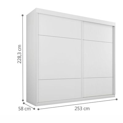 Roupeiro Asteca Duas Portas De Correr Branco