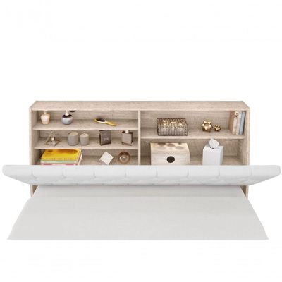 Cabeceira Box Casal Isis Amarula Com Capitonê Branco