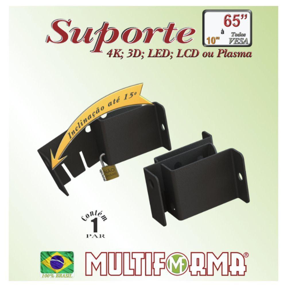 Suporte Universal Inclinável Anti Furto Tv 10" A 65" Preto