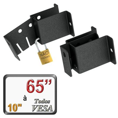 Suporte Universal Inclinável Anti Furto Tv 10" A 65" Preto