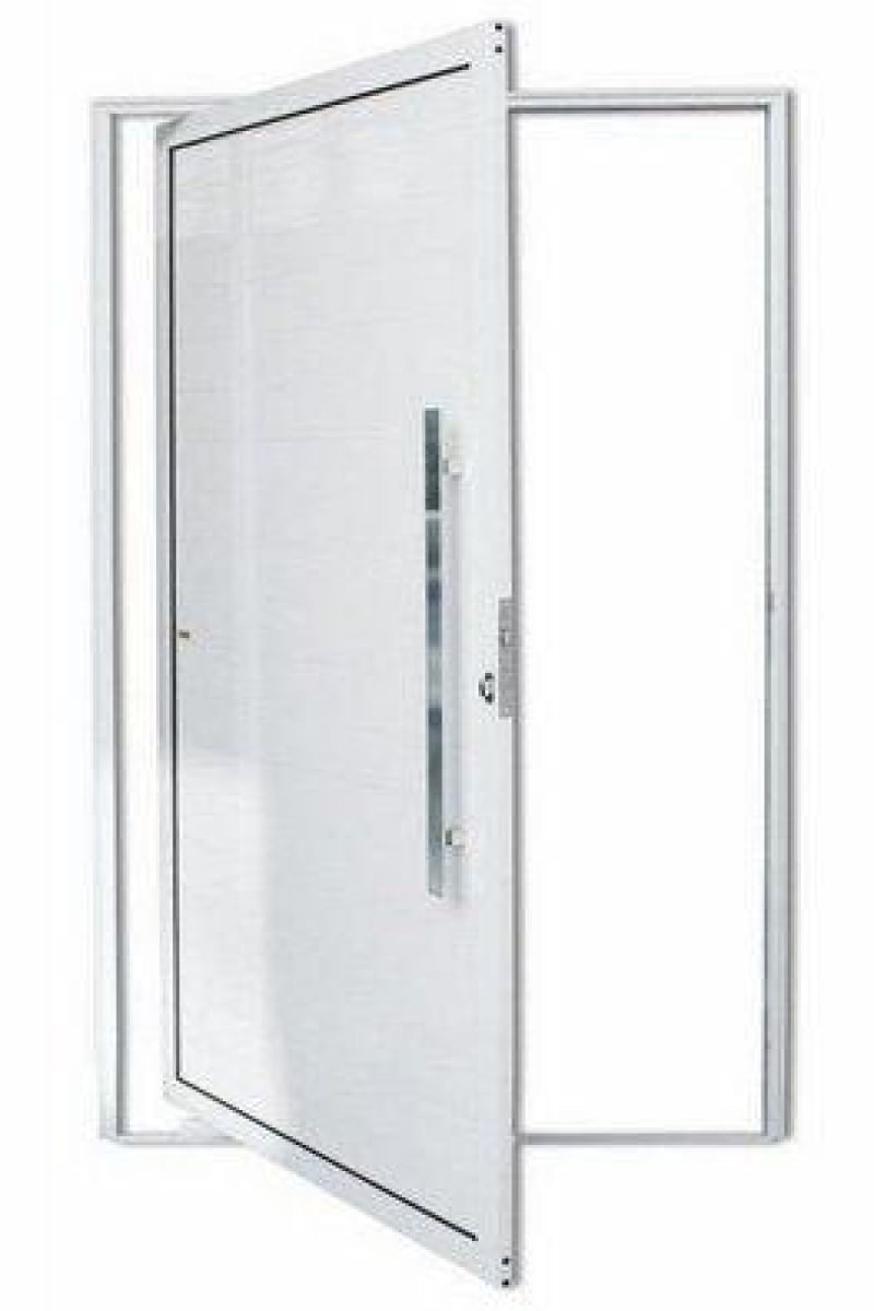 Porta pivotante alumínio lambril branco direita 230x100