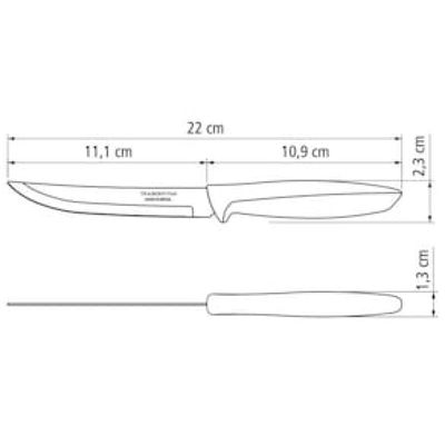 Faca 5" para Frutas Tramontina Plenus em Aço Inox - Preto