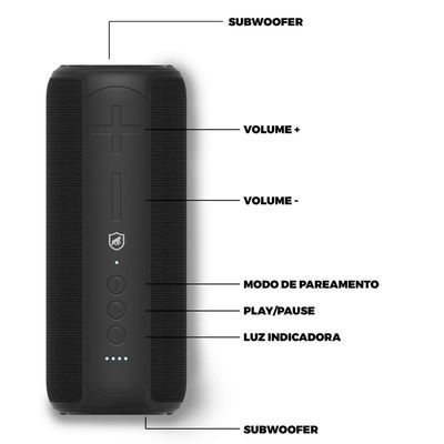 Caixa de Som Bluetooth Atomic 20w - Gshield