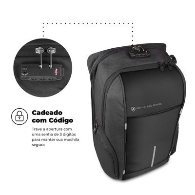 Mochila Locker compatível com notebook dell samsung macbook - Gorila Shield