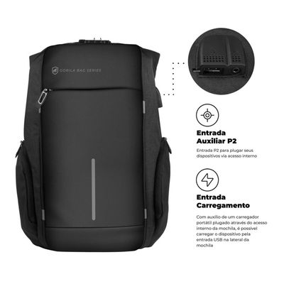 Mochila Locker compatível com notebook dell samsung macbook - Gorila Shield