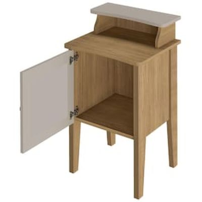 Mesa de Apoio Artely Charlotte com 1 Porta Marrom Chocolate