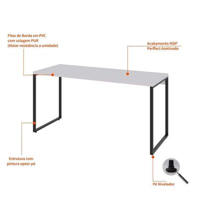 Mesa de Escritório Kuadra I Branca 150 cm