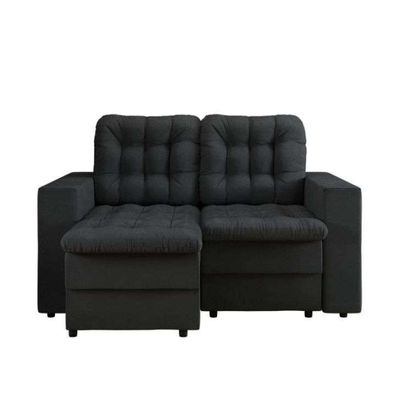Sofá 2 Lugares Retrátil Erfurt Suede Grafite 140 cm