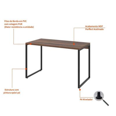 Mesa de Escritório Kuadra Nogal 120 cm