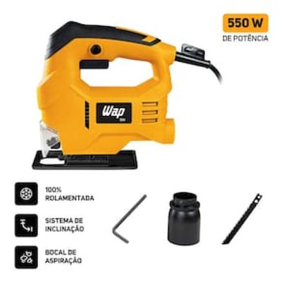 Serra Tico-Tico Wap ESTT 550 Rolamentada 550 W com Lâmina de Corte Amarelo e Preto / 220