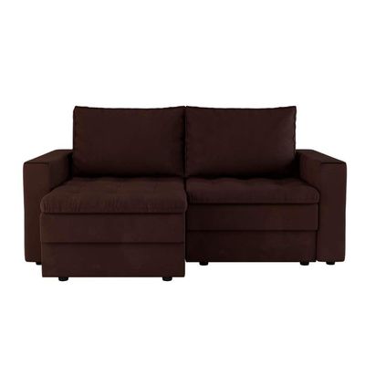 Sofá 3 Lugares Retrátil Berna Suede Marrom 180 cm