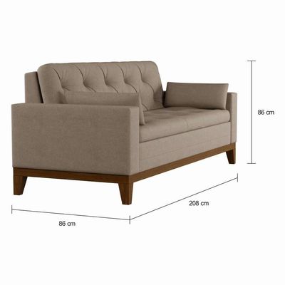 Sofá 3 Lugares Mesquite Suede Bege