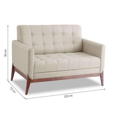 Sofá  2 Lugares Brooks Linho Areia 126 cm