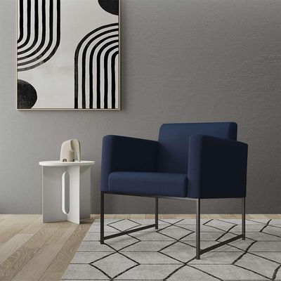 Poltrona Sara Suede Azul Marinho
