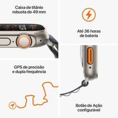 Apple Watch Ultra 2 GPS + Caixa de Titânio 49mm MRF63BZ/A Resistente à água
