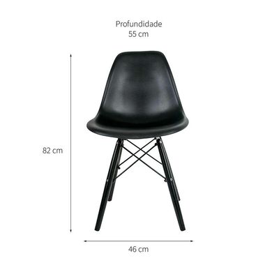 Conjunto com 2 Cadeiras Charles Eames II Preto
