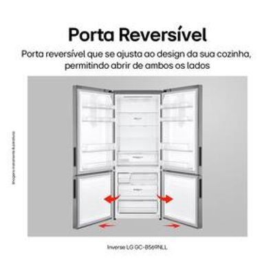 Geladeira LG Frost Free Inverse Conectividade Inteligente Inox Look - 451L Inox / 220