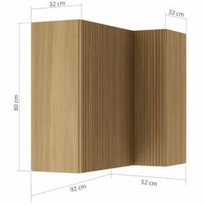 Armário Aéreo de Canto Nesher Rainha em MDF 15mm com 2 Portas e 1 Prateleira - 92cm de largura Bege Médio