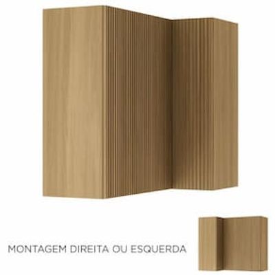 Armário Aéreo de Canto Nesher Rainha em MDF 15mm com 2 Portas e 1 Prateleira - 92cm de largura Bege Médio