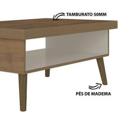 Mesa de Centro Artely Lucca 91 cm de Largura Marrom Chocolate