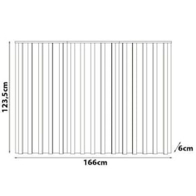 Cabeceira Casal/Queen Size Móveis Europa Vitória Ripada com Detalhes em Baixo Relevo - 166cm de largura Off White