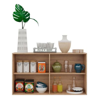 Aparador Buffet 4 Portas Suspenso Viena Rustic/branco