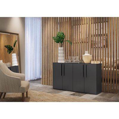 Aparador Buffet 4 Portas Viena Preto