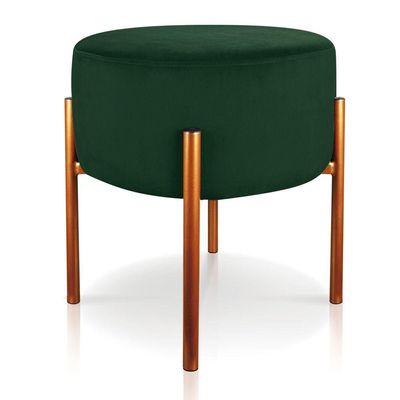 Kit 2 Puffs Iron Suede Verde Base Cobre
